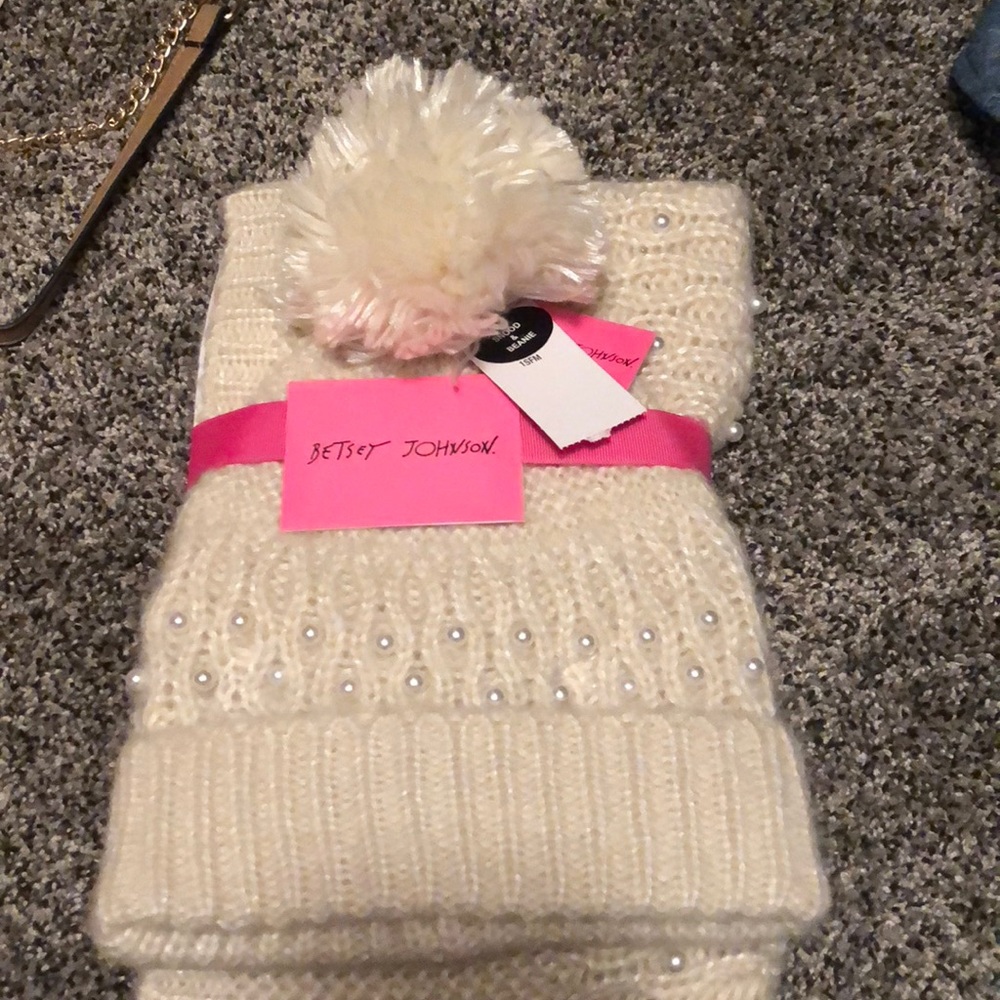Betsy Johnson hat and scarf